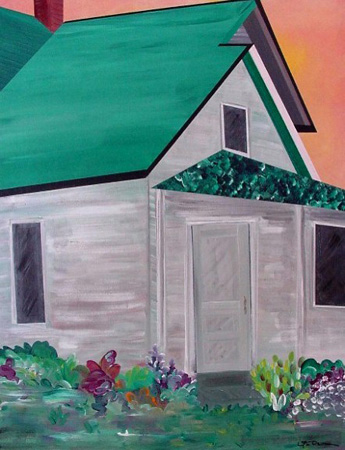 Farmhouse Two (acrylic on canvas, 24 x 30 in.)