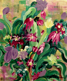 Floral 21 (acrylic on canvas, 8 x 10 in.)