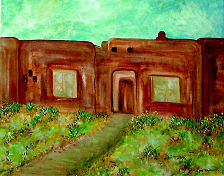 Adobe 2 (acrylic on canvas, 30 x 24 in.)