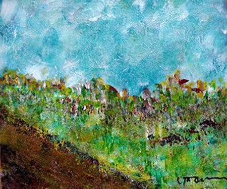 Buffalo Roaming 1 (acrylic on canvas, 10 x 8 in.)